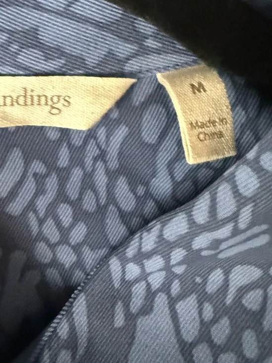 Soft Surroundings Irina Blue Python Snakeskin Shirt Dress Midi Button Front, M - Picture 8 of 14